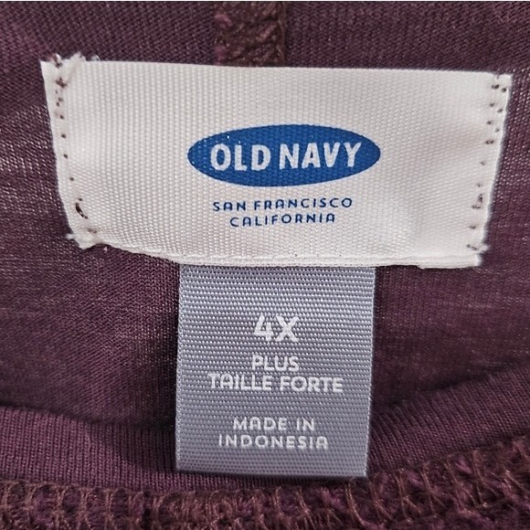 Old Navy Maroon Burgundy Lace Appliqué Cap Sleeve Top Size 4X - Picture 5 of 6